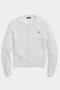 【POLO RALPH LAUREN】ケーブルニット コットン クルーネック カーディガン ラルフ ローレン/RALPH LAUREN ホワイト
