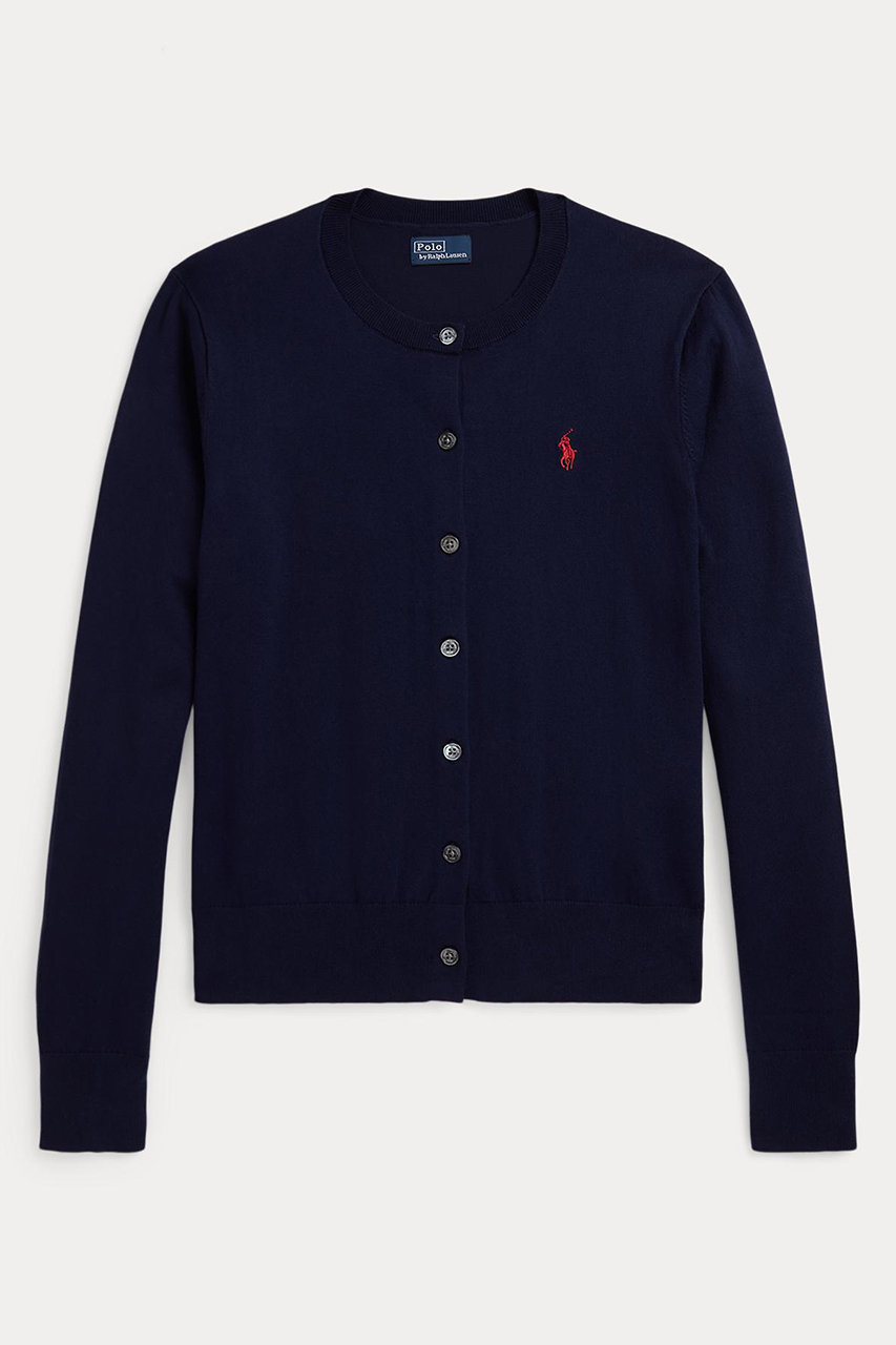 ラルフ ローレン/RALPH LAURENの【POLO RALPH LAUREN】コットン クルーネック カーディガン(ネイビー/WMPOSWENDW20480)