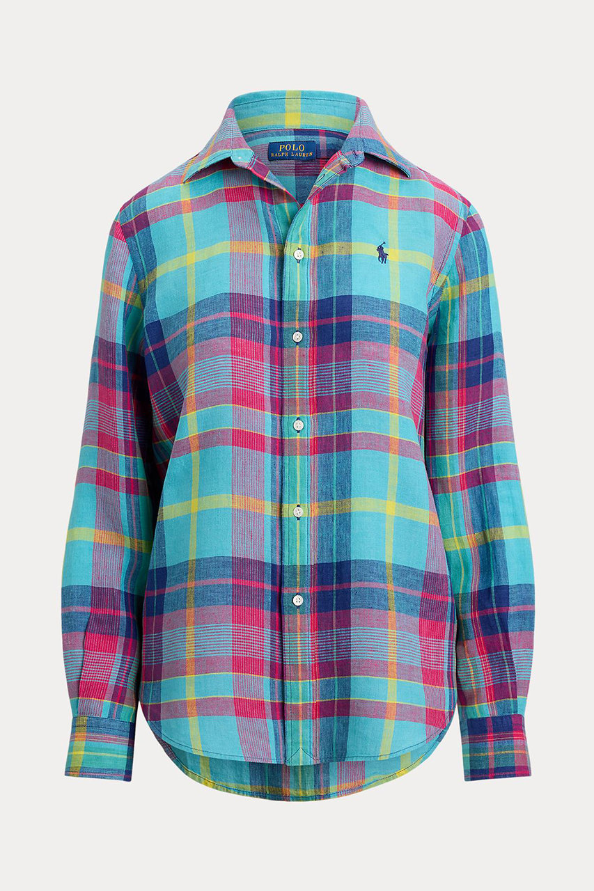 ラルフ ローレン/RALPH LAURENの【POLO RALPH LAUREN】クラシック フィット チェック リネン シャツ(ブルー/WMPOSHTNDO21082)