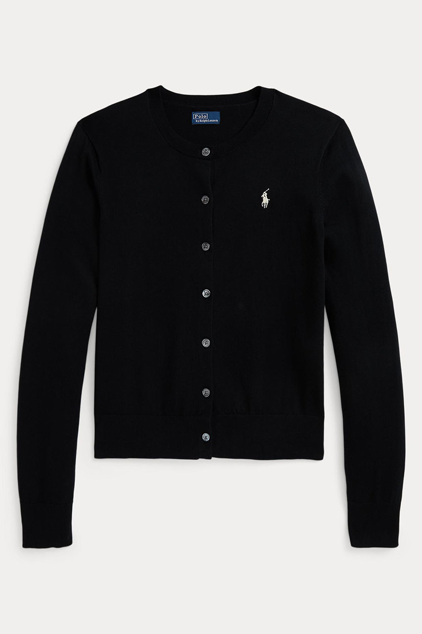 ラルフ ローレン/RALPH LAURENの【POLO RALPH LAUREN】コットン クルーネック カーディガン(ブラック/WMPOSWENDW20479)