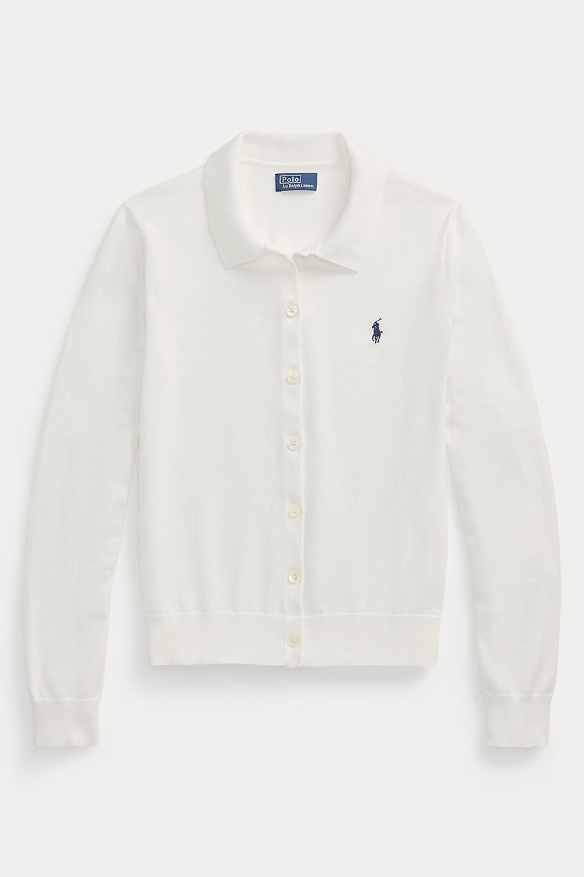 ラルフ ローレン/RALPH LAURENの【POLO RALPH LAUREN】ポロカラー ボタンド カーディガン(ホワイト/WMPOSWENDW20438)