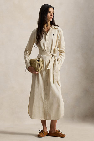 ラルフ ローレン/RALPH LAURENの【POLO RALPH LAUREN】ベルテッド ストライプド コットン シャツドレス(110500/110503)