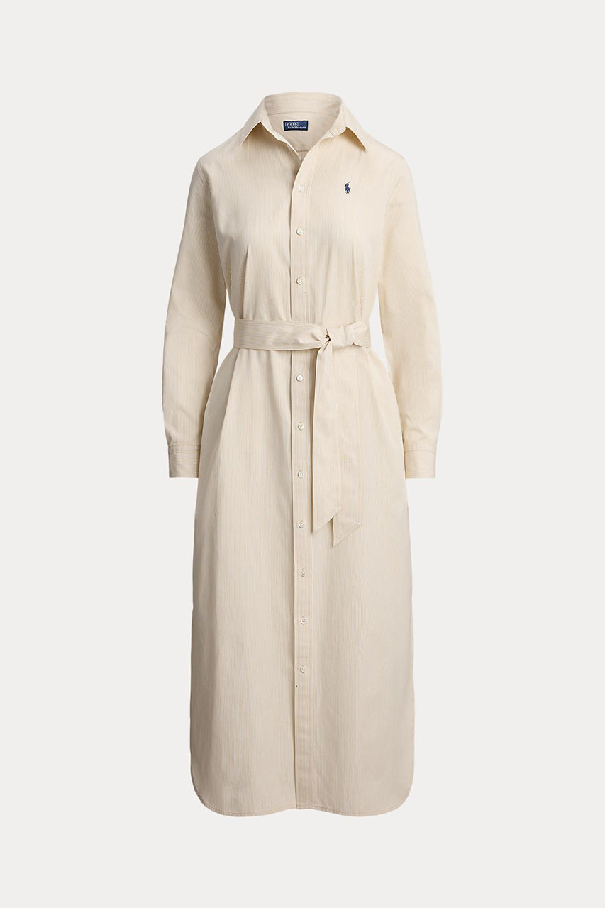 ラルフ ローレン/RALPH LAURENの【POLO RALPH LAUREN】ベルテッド ストライプド コットン シャツドレス(ベージュ/WMPODRSNFA21038)