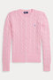 【POLO RALPH LAUREN】ケーブルニット コットン クルーネック カーディガン ラルフ ローレン/RALPH LAUREN ピンク