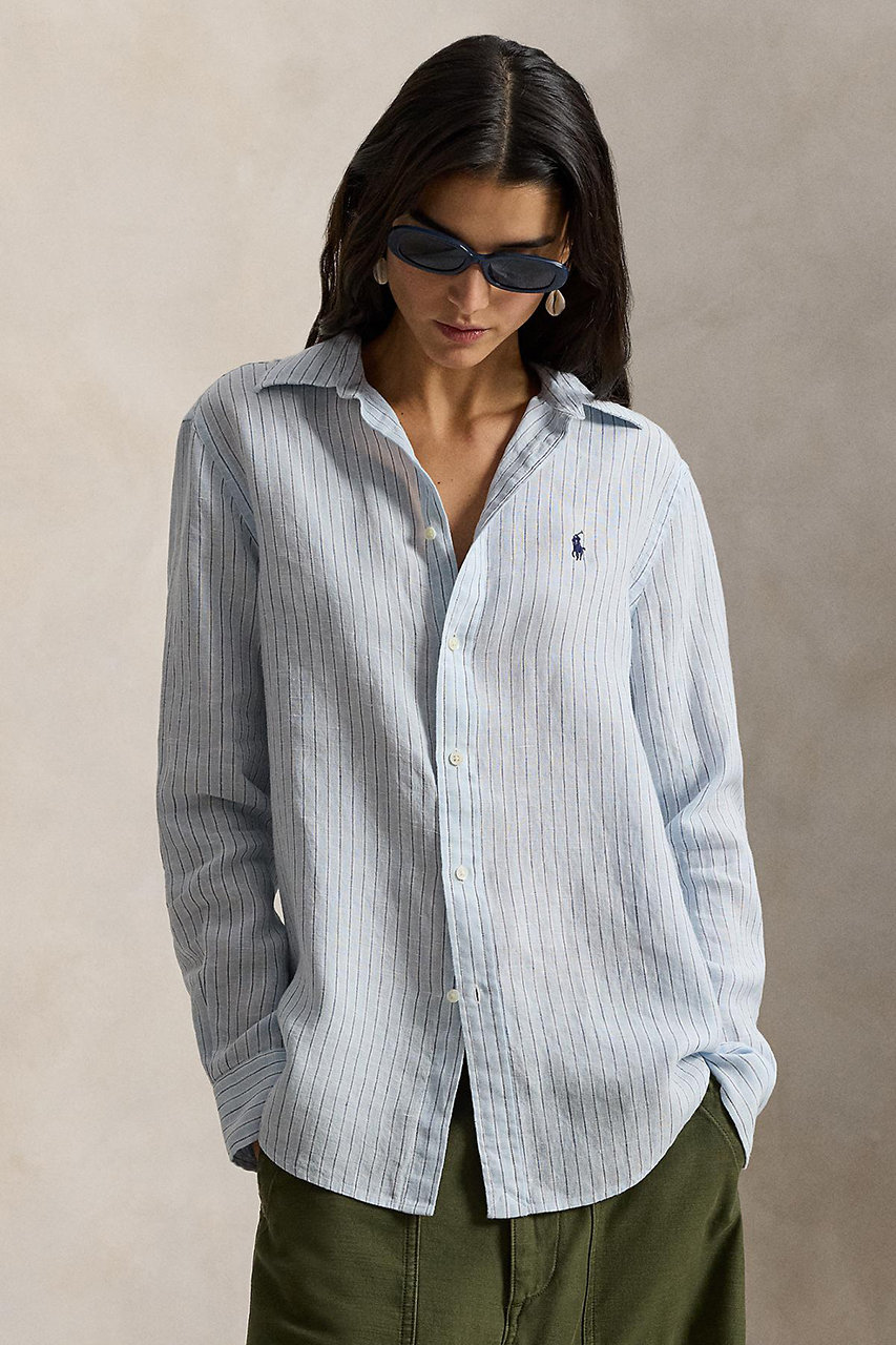 Polo Ralph Lauren 長袖シャツ ストライプ リネンシャツ . POLO RALPH LAUREN（ポロ・ラルフローレン） ブラウス シャツ