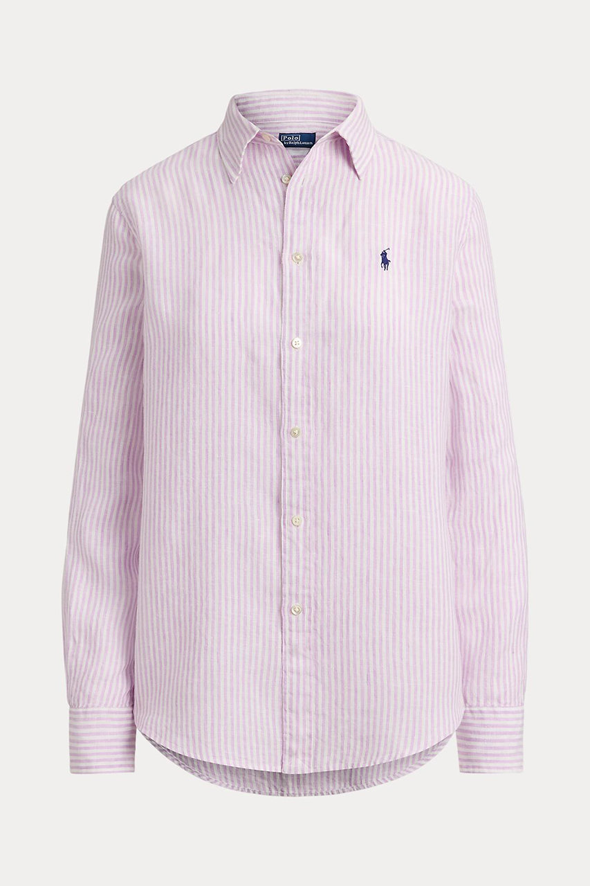 ラルフ ローレン/RALPH LAURENの【POLO RALPH LAUREN】クラシック フィット ストライプド リネン シャツ(パープル/WMPOSHTNDO21072)
