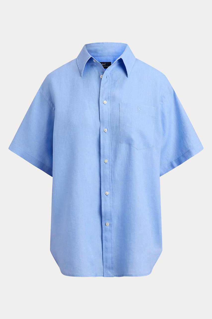 ラルフ ローレン/RALPH LAURENの【POLO RALPH LAUREN】オーバーサイズ フィット リネン ショートスリーブ シャツ(ブルー/WMPOSHTNDO21087)