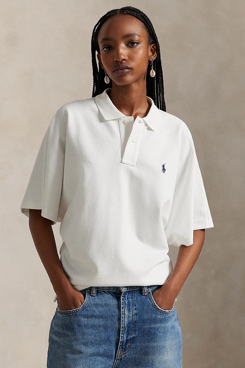 POLO RALPH LAUREN ホワイトポロシャツ XSサイズ美品 希少 新品】ラルフ・ローレン ポロシャツ XS 長袖 白 無地 POLO RALPH
