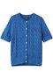 【POLO RALPH LAUREN】ケーブルニット コットン ショートスリーブ カーディガン ラルフ ローレン/RALPH LAUREN ブルー