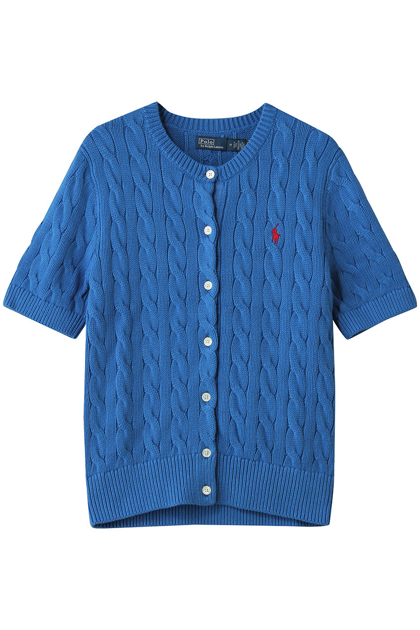 ラルフ ローレン/RALPH LAURENの【POLO RALPH LAUREN】ケーブルニット コットン ショートスリーブ カーディガン(ブルー/WMPOSWENDW20588)