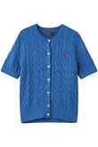 【POLO RALPH LAUREN】ケーブルニット コットン ショートスリーブ カーディガン