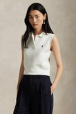 【POLO RALPH LAUREN】コットン クロップド スリーブレス ポロ セーター