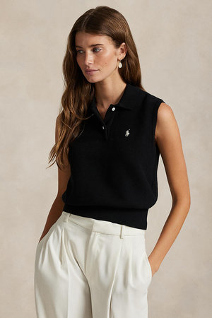 ラルフ ローレン/RALPH LAURENの【POLO RALPH LAUREN】コットン クロップド スリーブレス ポロ セーター(110300/110301)