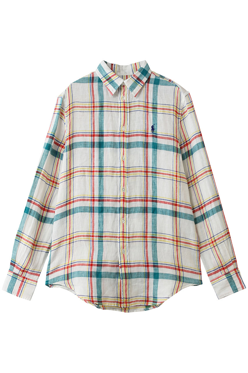 ラルフ ローレン/RALPH LAURENの【POLO RALPH LAUREN】クラシック フィット チェック リネン シャツ(ホワイト/WMPOSHTNDO21172)