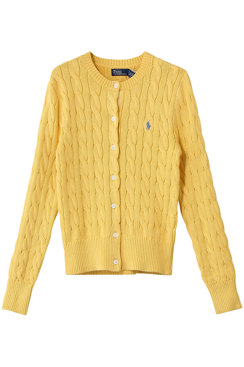 ラルフ ローレン/RALPH LAURENの【POLO RALPH LAUREN】ケーブルニット コットン クルーネック カーディガン(イエロー/WMPOSWENDW20584)