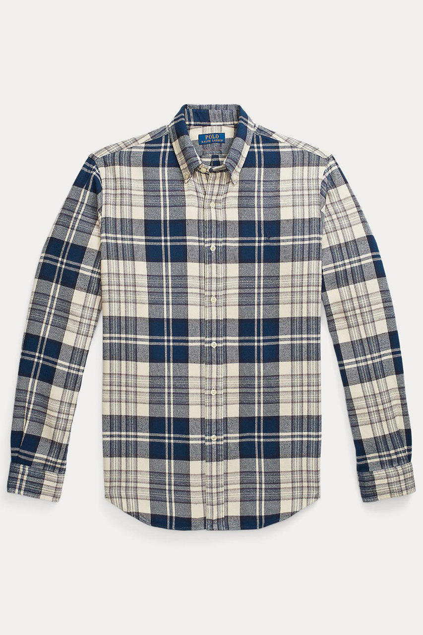 ラルフ ローレン/RALPH LAURENの【MEN】【POLO RALPH LAUREN】カスタム フィット チェック ブラッシュド フランネル シャツ(ネイビー/MNPOWOV16823811)