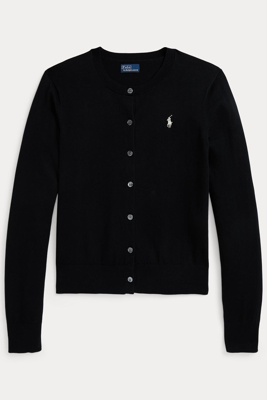 ラルフ ローレン/RALPH LAURENの【POLO RALPH LAUREN】コットン クルーネック カーディガン(ブラック/WMPOSWENDW20477)
