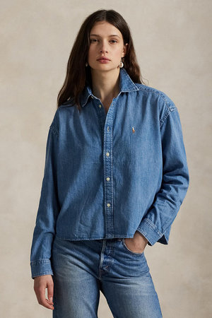 ラルフ ローレン/RALPH LAURENの【POLO RALPH LAUREN】クロップド ボクシー デニム シャツ(110400/110403)