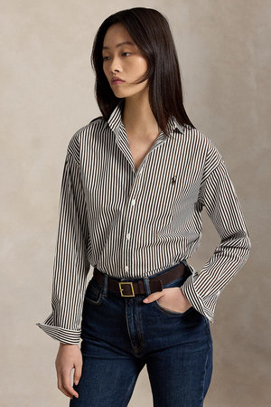 ラルフ ローレン/RALPH LAURENの【POLO RALPH LAUREN】リラックス フィット ストライプド コットン シャツ(110400/110403)
