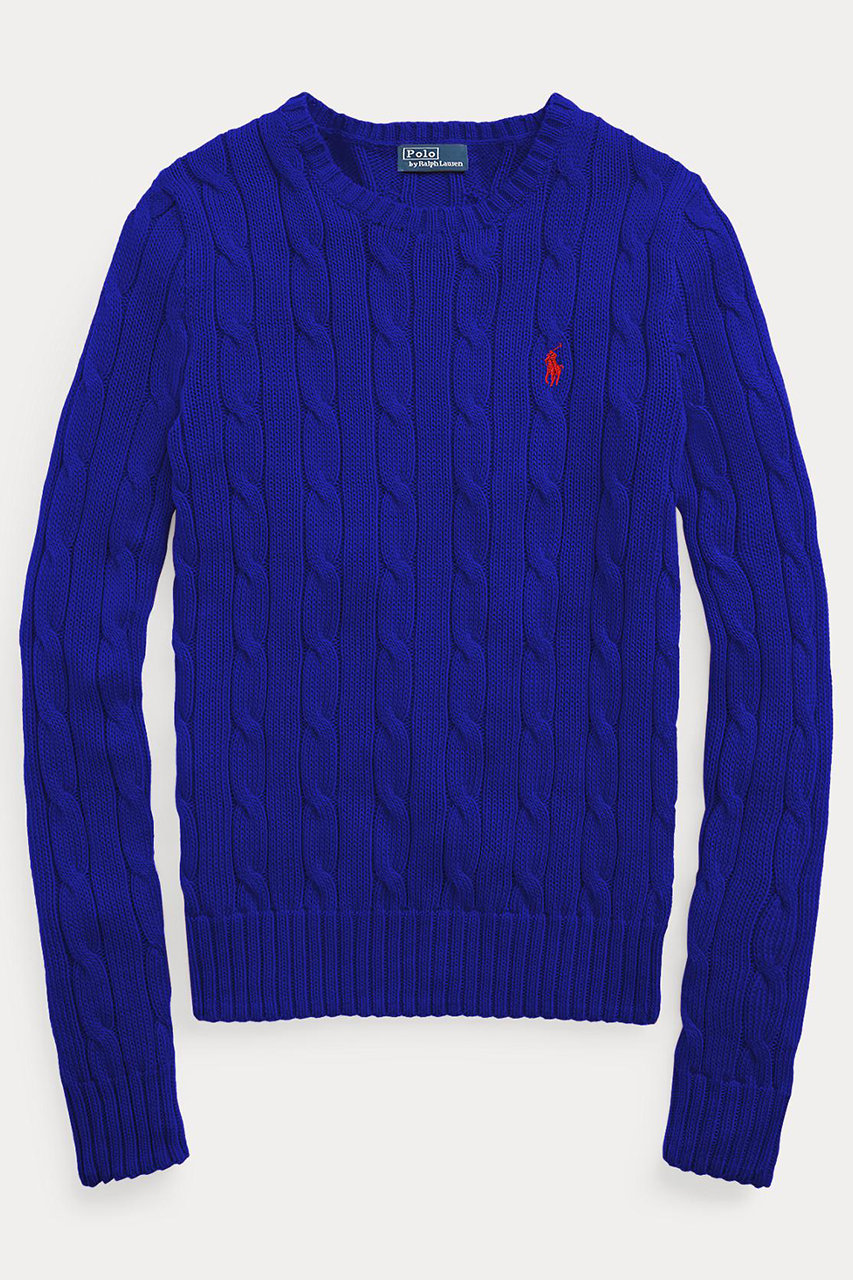 ラルフ ローレン/RALPH LAURENの【POLO RALPH LAUREN】ケーブルニット コットン クルーネック セーター(ブルー/WMPOSWENC021354)