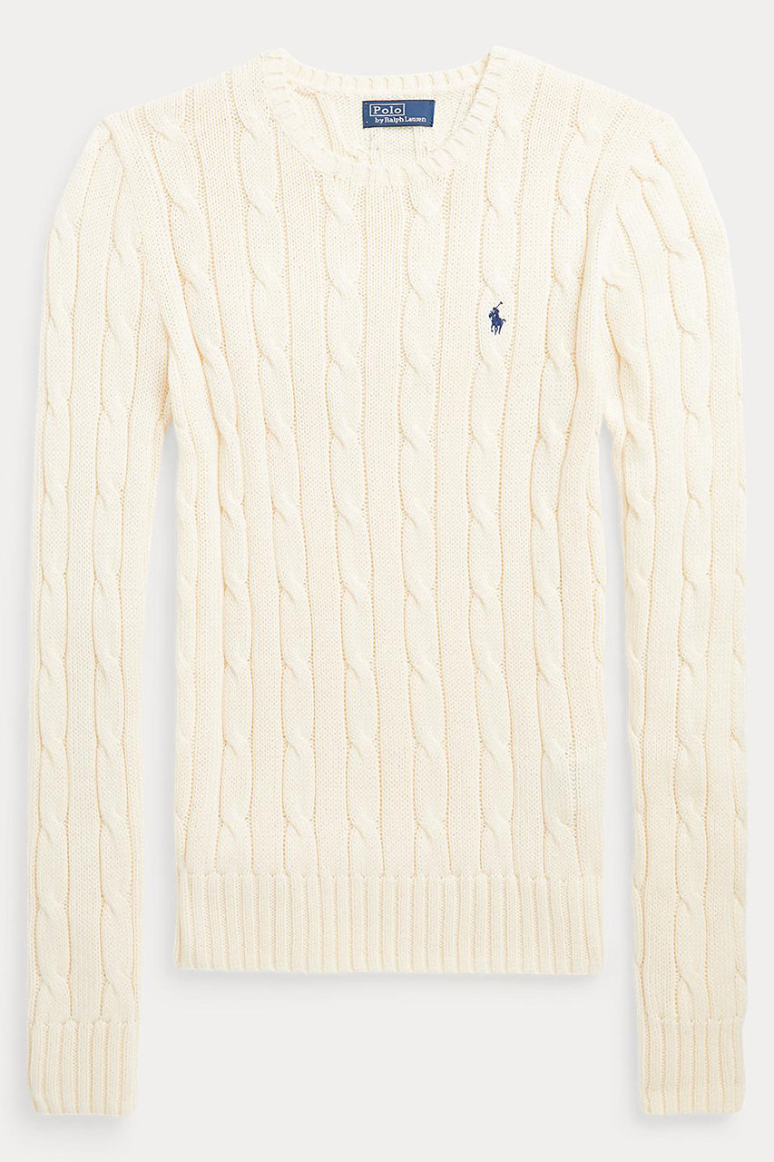 ラルフ ローレン/RALPH LAURENの【POLO RALPH LAUREN】ケーブル ウールカシミヤ クルーネック セーター(ホワイト/WMPOSWENC021221)