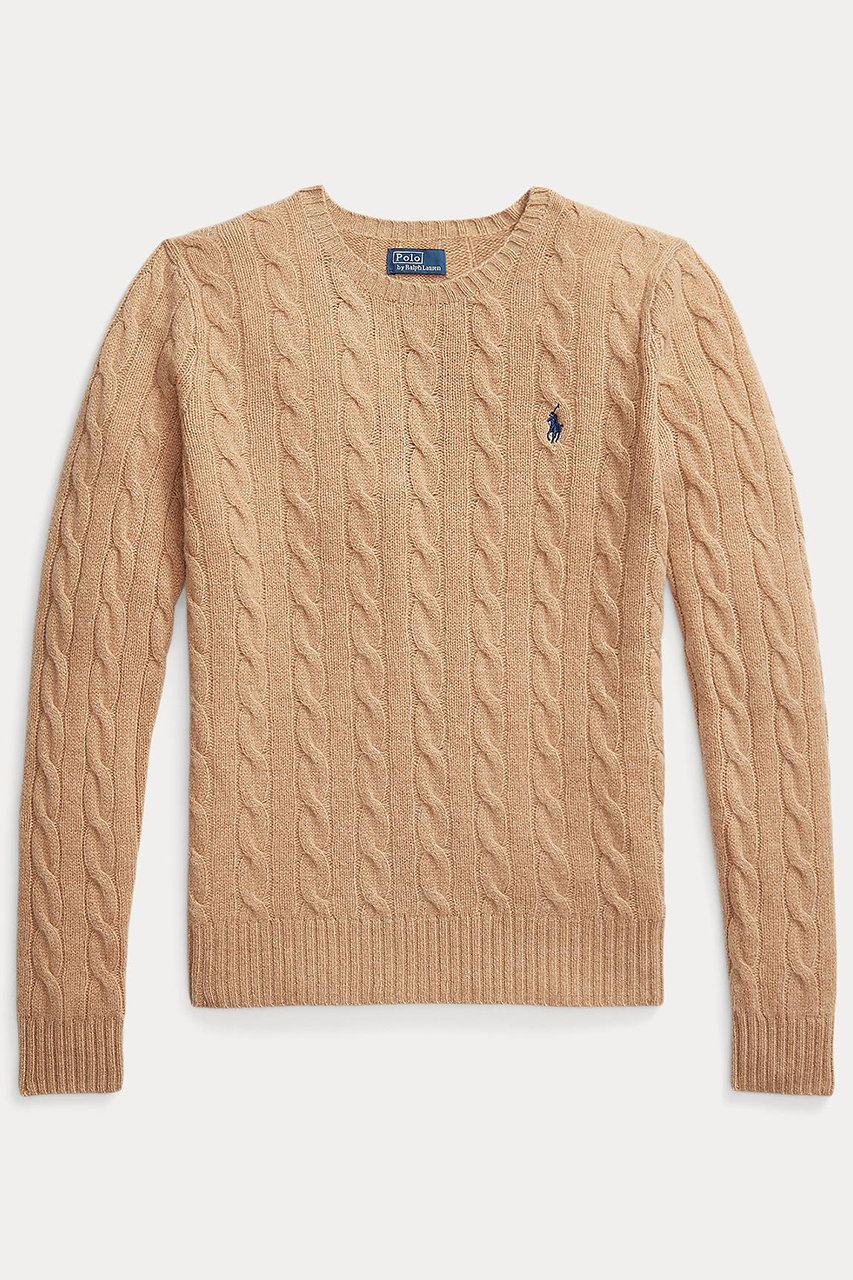 ラルフ ローレン/RALPH LAURENの【POLO RALPH LAUREN】ケーブル ウールカシミヤ クルーネック セーター(キャメル/WMPOSWENC021221)