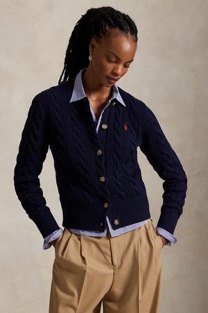 ラルフ ローレン/RALPH LAURENの【POLO RALPH LAUREN】ケーブルニット ウールカシミヤ カーディガン(110300/110303)