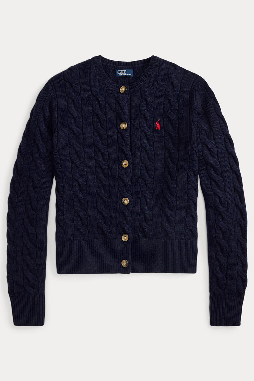 ラルフ ローレン/RALPH LAURENの【POLO RALPH LAUREN】ケーブルニット ウールカシミヤ カーディガン(ネイビー/WMPOSWENDW20427)