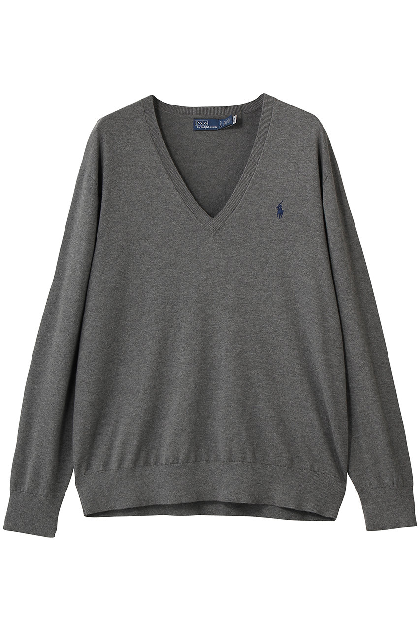 ‼️ブラックレーベル‼️ ラルフローレン Vネック ニット セーター グレー　322 RALPH LAUREN(ラルフ ローレン)｜【POLO RALPH LAUREN】コットン V