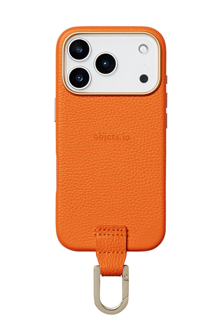オブジェクツアイオー/objcts.ioのiPhone15 ケース カラビナ付き（MagSafe対応）(パンプキン/O25A0115PRSIC13)