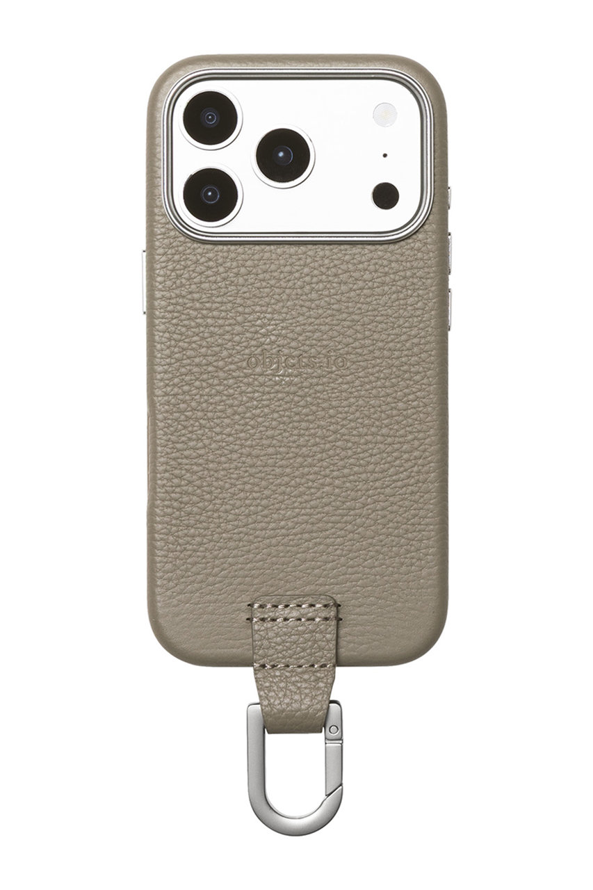 オブジェクツアイオー/objcts.ioのiPhone16 ケース カラビナ付き（MagSafe対応)(グレージュ/O26A0116PRSIC23)
