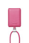 デタッチャブルストラップ付レザースリムカードホルダー（iPhoneアクセサリー ） オブジェクツアイオー/objcts.io ショッキングピンク