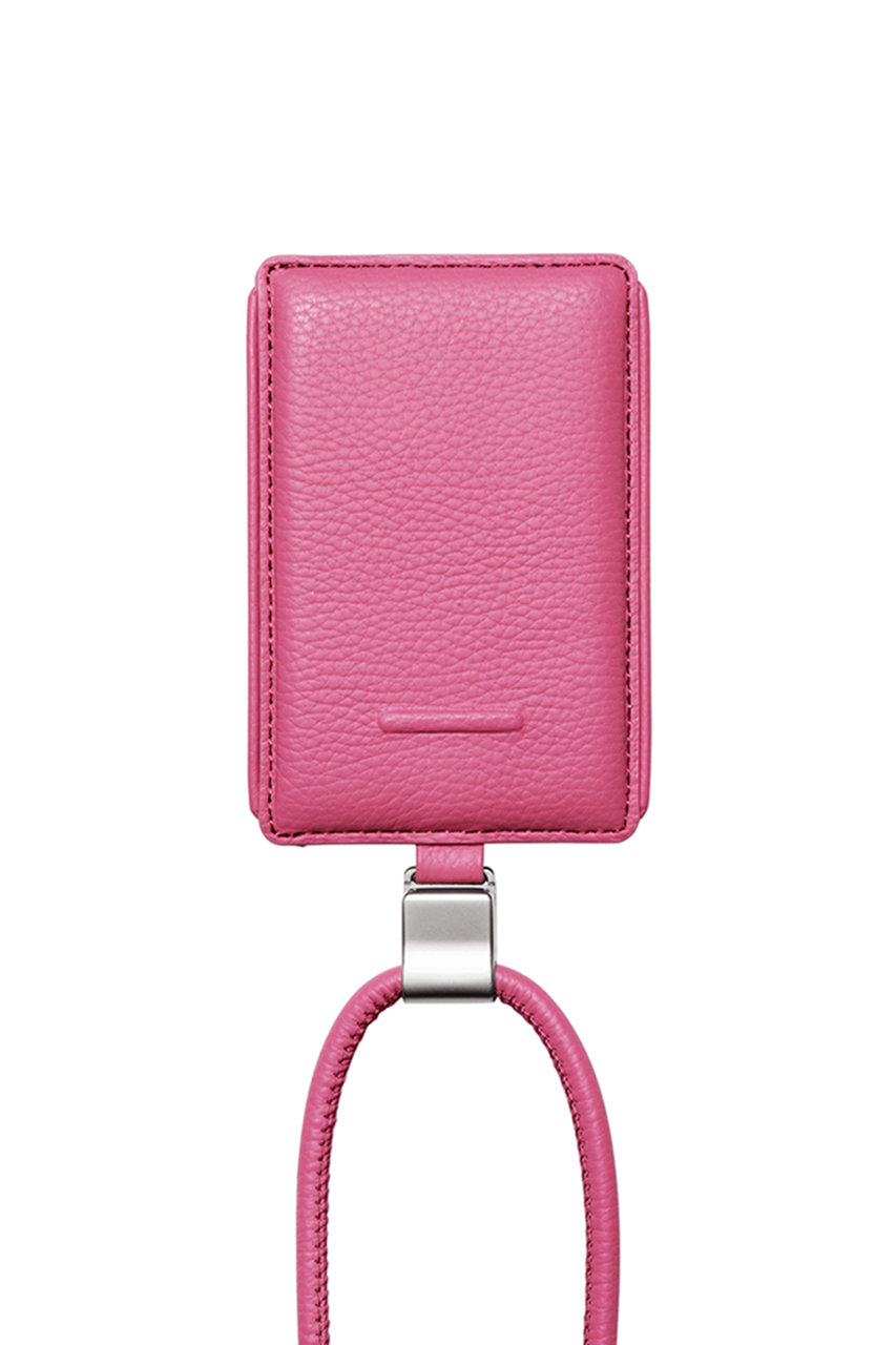 オブジェクツアイオー/objcts.ioのデタッチャブルストラップ付レザースリムカードホルダー（iPhoneアクセサリー ）(ショッキングピンク/O25A1363FRSSA54)