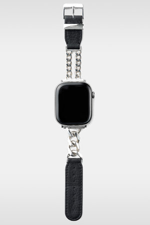オブジェクツアイオー/objcts.ioの【受注生産】レザーハイブリッド チェーンバンド for Apple Watch - シルバー925