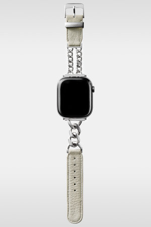オブジェクツアイオー/objcts.ioの【受注生産】レザーハイブリッド チェーンバンド for Apple Watch - シルバー925