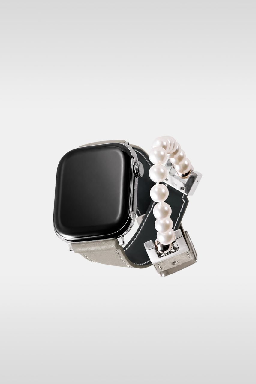 オブジェクツアイオー/objcts.ioの【受注生産】レザーハイブリッド ダブルラップバンド パール for Apple Watch(ホワイトベージュ【限定】/O26S1501MDSAB16)