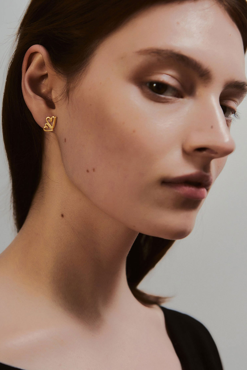 BAR Jewellery(バー ジュエリー)｜TWO HEARTS ピアス/ゴールド の通販