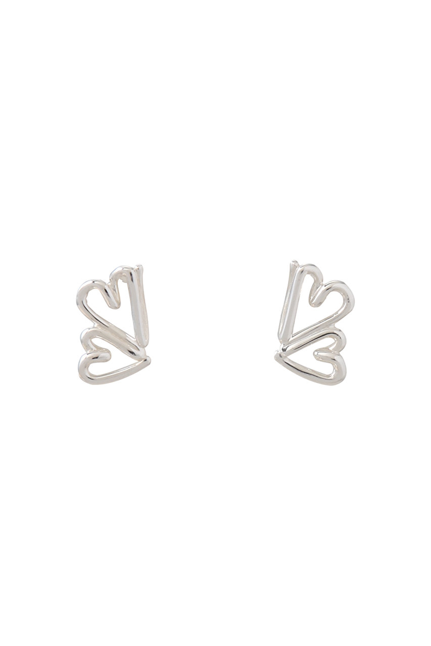 BAR Jewellery TWO HEARTS ピアス (シルバー, ONE SIZE) バー ジュエリー ELLE SHOP BAR Jewellery TWO HEARTS ピアス (シルバー, ONE SIZE) バー ジュエリー ELLE SHOP