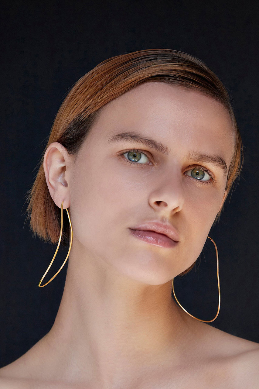 新品　BAR Jewellery SILHOUETTE フープピアス　ゴールド BARJEWELLERY(バージュエリー) | シルエット ピアス - シルバー