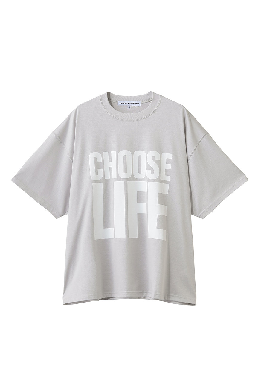 キャサリン・ハムネット/KATHARINE HAMNETTの【UNISEX】【ELLE SHOP限定】コットン・イン・コンバージョン CHOOSE LIFE Tシャツ(ライトグレー/26S-KHEL-T90)