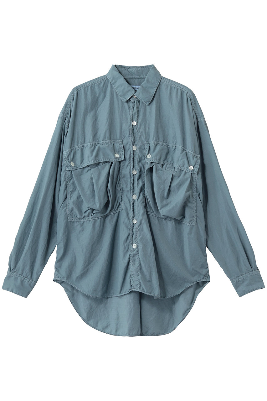 キャサリン・ハムネット/KATHARINE HAMNETTのパラシュートロングテールシャツ(ブルー/TKH-S90)