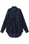 パラシュートロングテールシャツ キャサリン・ハムネット/KATHARINE HAMNETT ネイビー