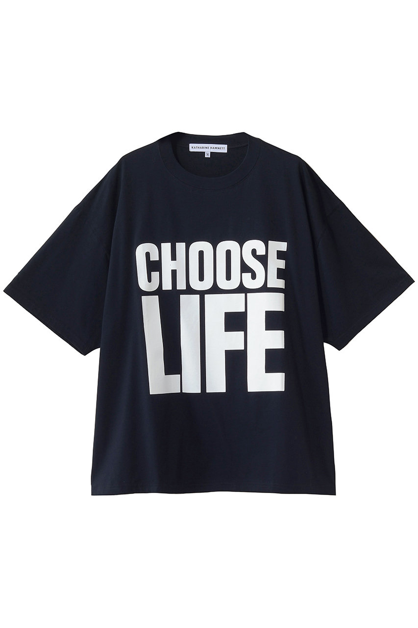 キャサリン・ハムネット/KATHARINE HAMNETTの【UNISEX】スローガンビッグTシャツ(ネイビー/TKH-T01)