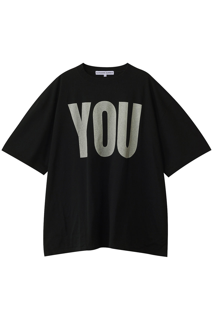 KATHARINE HAMNETT 【UNISEX】ハーフスリーブ ロングレンジス スローガンTシャツ (ブラック(YOU), M) キャサリン・ハムネット ELLE SHOP KATHARINE HAMNETT 【UNISEX】ハーフスリーブ ロングレンジス スローガンTシャツ (ブラック(YOU), M) キャサリン・ハムネット ELLE SHOP