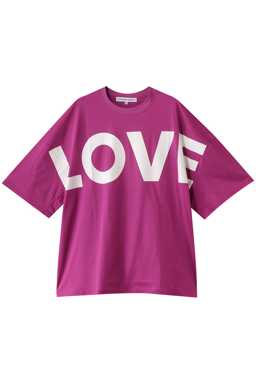 キャサリン・ハムネット/KATHARINE HAMNETTの【UNISEX】ビッグラブ スローガンTシャツ(ピンク/24S-KHT-02)