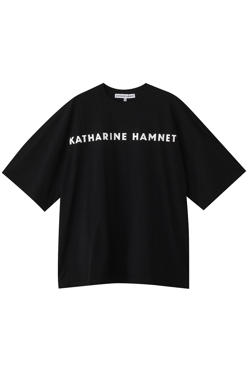 KATHARINE HAMNETT 【UNISEX】オーバーサイズ ロゴTシャツ (ブラック, M) キャサリン・ハムネット ELLE SHOP KATHARINE HAMNETT 【UNISEX】オーバーサイズ ロゴTシャツ (ブラック, M) キャサリン・ハムネット ELLE SHOP