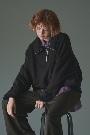 キャサリン・ハムネット/KATHARINE HAMNETTのガーメントダイ ハーフジップ スウェット プルオーバー