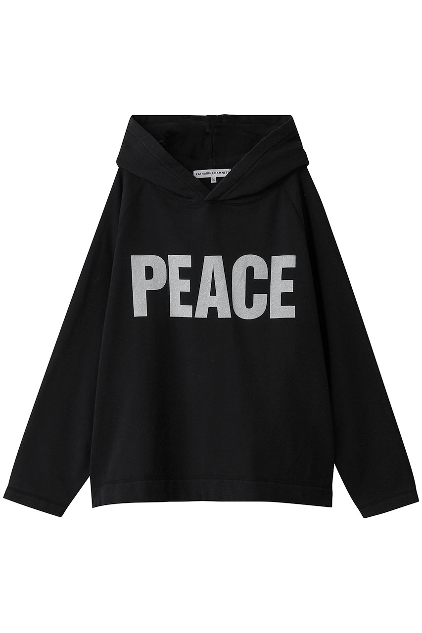 KATHARINE HAMNETT ガーメント ウオッシュ スローガン フーディ プルオーバー (ブラック, M) キャサリン・ハムネット ELLE SHOP KATHARINE HAMNETT ガーメント ウオッシュ スローガン フーディ プルオーバー (ブラック, M) キャサリン・ハムネット ELLE SHOP