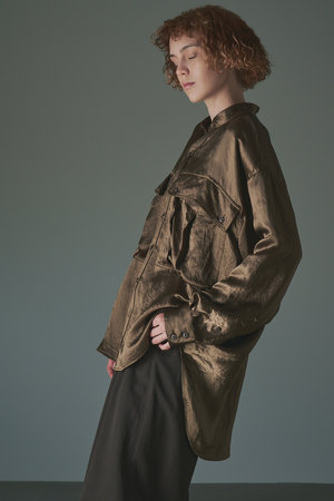 キャサリン・ハムネット/KATHARINE HAMNETTのアセテートパラシュート ボタンダウン シャツ(110400/110403)