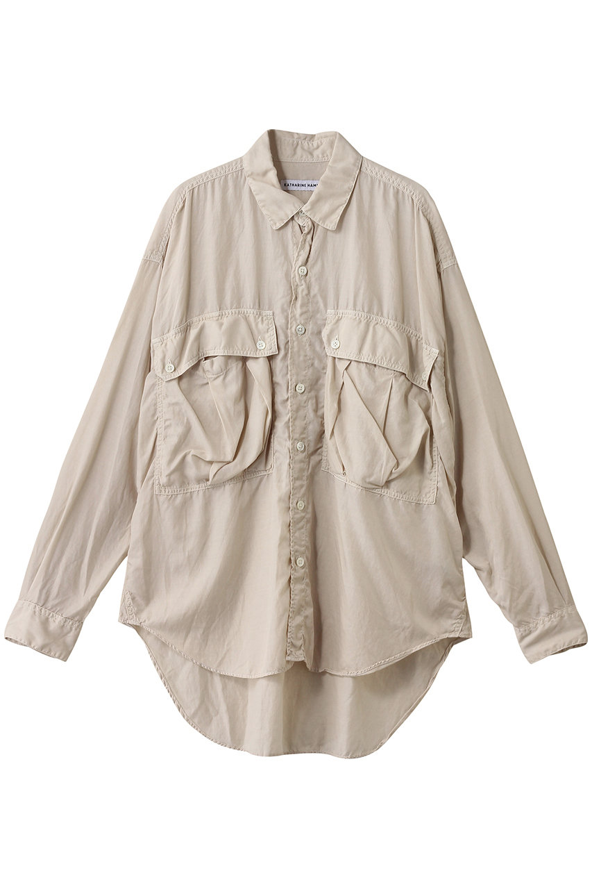 キャサリン・ハムネット/KATHARINE HAMNETTのパラシュート ロングテールシャツ(ストーン/25S-TKH-S90)